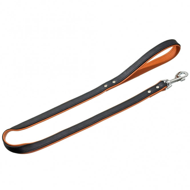 Karlie Rodeo Hondenriem geniete, 16mm 100cm - zwart/cognac
