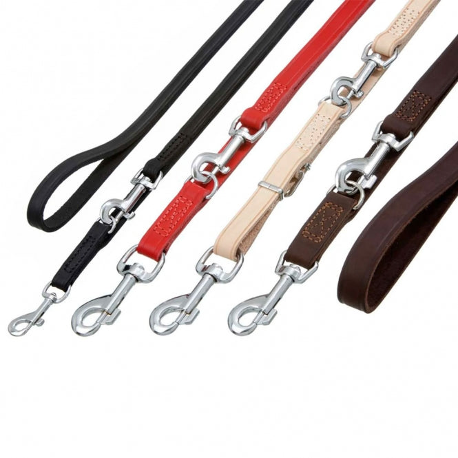 Karlie Rondo Hondenriem Genaaid - Rood, 200cm/22mm