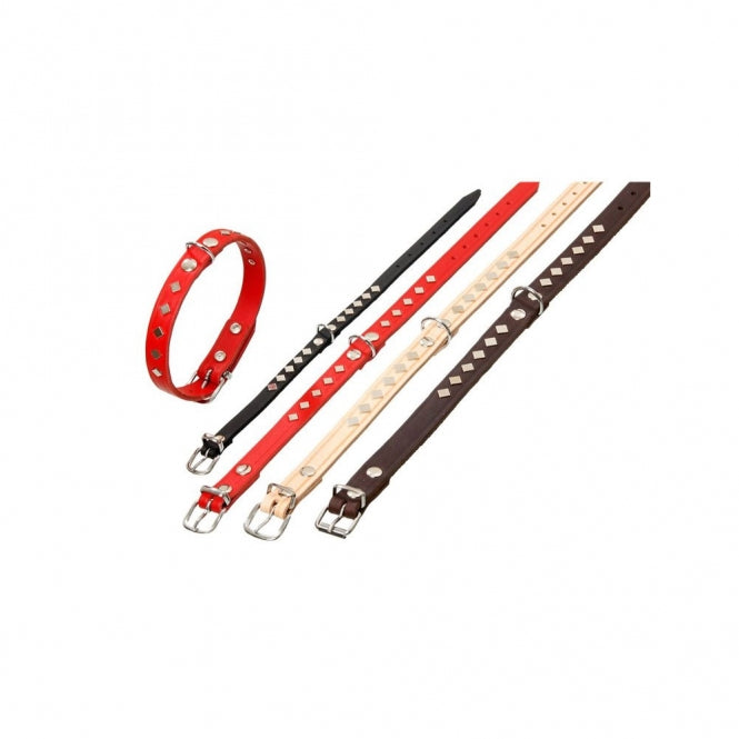 Karlie Rondo Lederen Halsband Square - Naturel, 62 cm