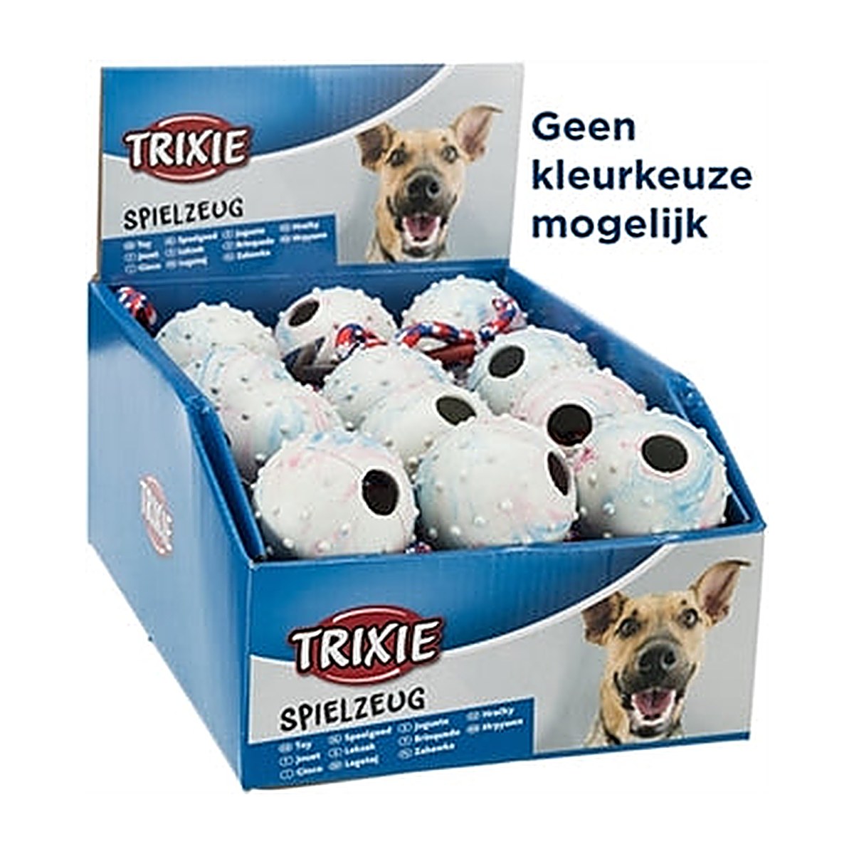 Trixie Rubber Bal Aan Koord 6x30 cm 24 stuks