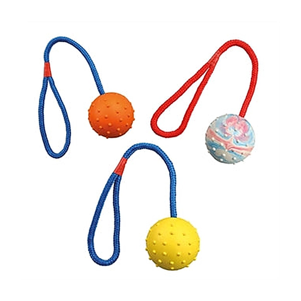 Trixie Rubber Bal Aan Koord 6x30 cm 3 stuks