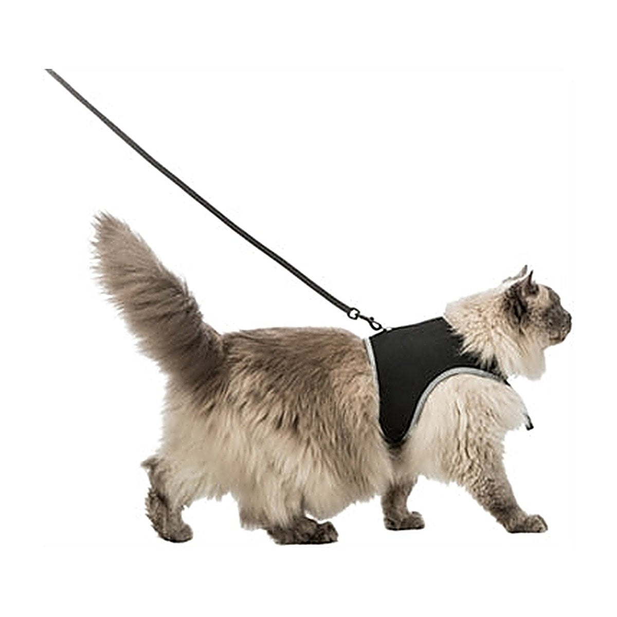 Trixie Softtuig+riem Zwart 36-54 cm 2 stuks