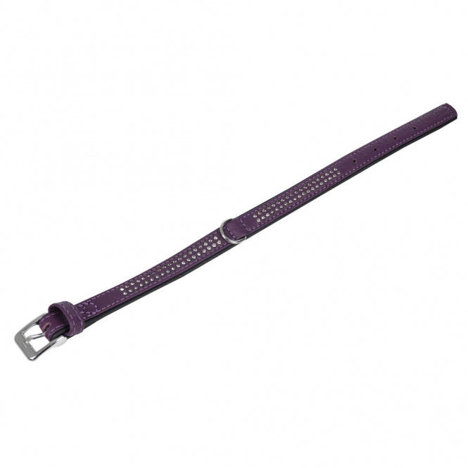 Karlie Vintage Strass-Halsband - Violet - 3-reihig, 55cm/30mm
