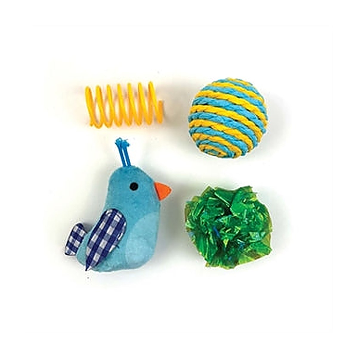 Happy Pet Tabby Patch Blauwe Vogel Pack 4 stuks