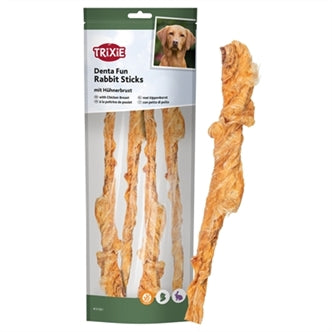 Trixie Denta Fun Rabbit Sticks Met 100 gram – Snacks Kauw