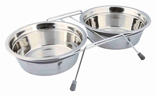 Trixie Voer/waterbak RVS GS 2X1,5LTR