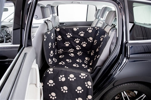 Trixie Trixie Autodeken Pootprint Zwart/beige 145x65 Cm