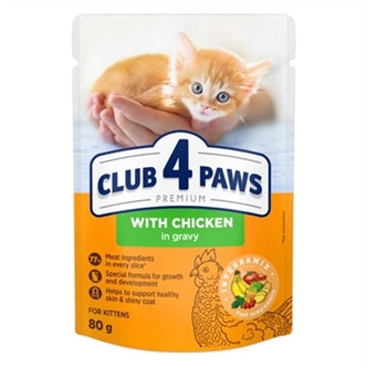 CLUB4 Kitten Kip in Saus 24X80GR