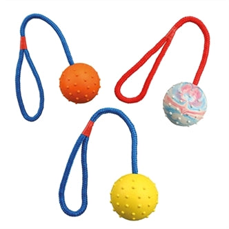 Trixie Rubber Bal aan Koord 6x30 cm — 3 stuks