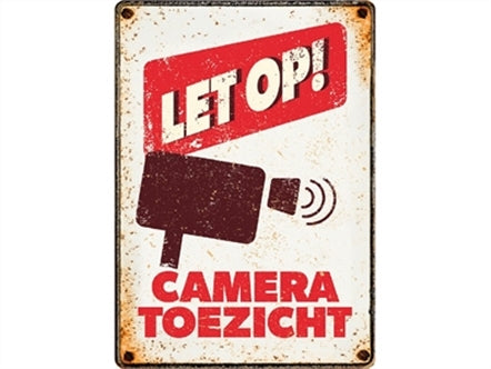Plenty Gifts Waakbord Cameratoezicht 21X15CM – Stickers/Waakborden
