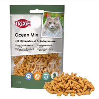 Trixie Ocean Mix Kippenborst/catnip 50 gram – Snacks Kauw