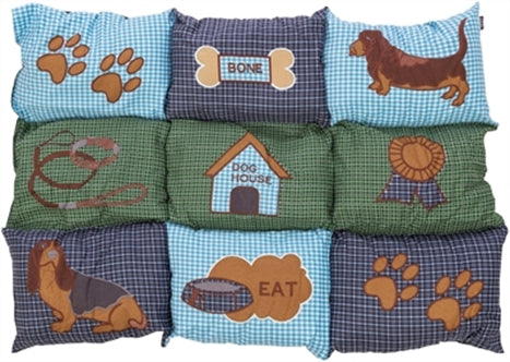 Trixie Kussen Patchwork Bl/gr 80X55CM