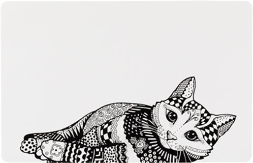 Trixie Placemat KAT Wit/zw 44X28CM 6ST