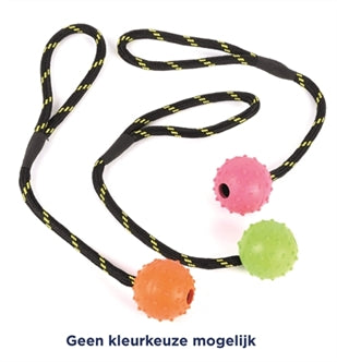 Rubber Bal Stud+touw 22CM