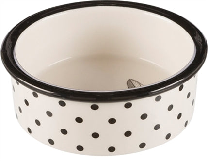 Trixie Voerbak Keram Wt/zw 12CM 300ML 4S