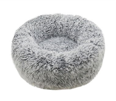 ! Mand Silver Fluff Rond Grijs 66CM