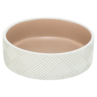 Trixie Voerbak Patroon Wit/beige 18 cm – Voer/Drinkbakken
