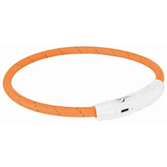 Trixie Trixie Halsband Flash Tpu/nylon Oranje 65 Cm Maat L-xl