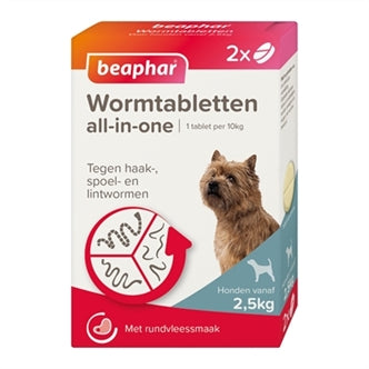 Beaphar - Bea Wormtabl Hond 2,5-20KG 2TBL