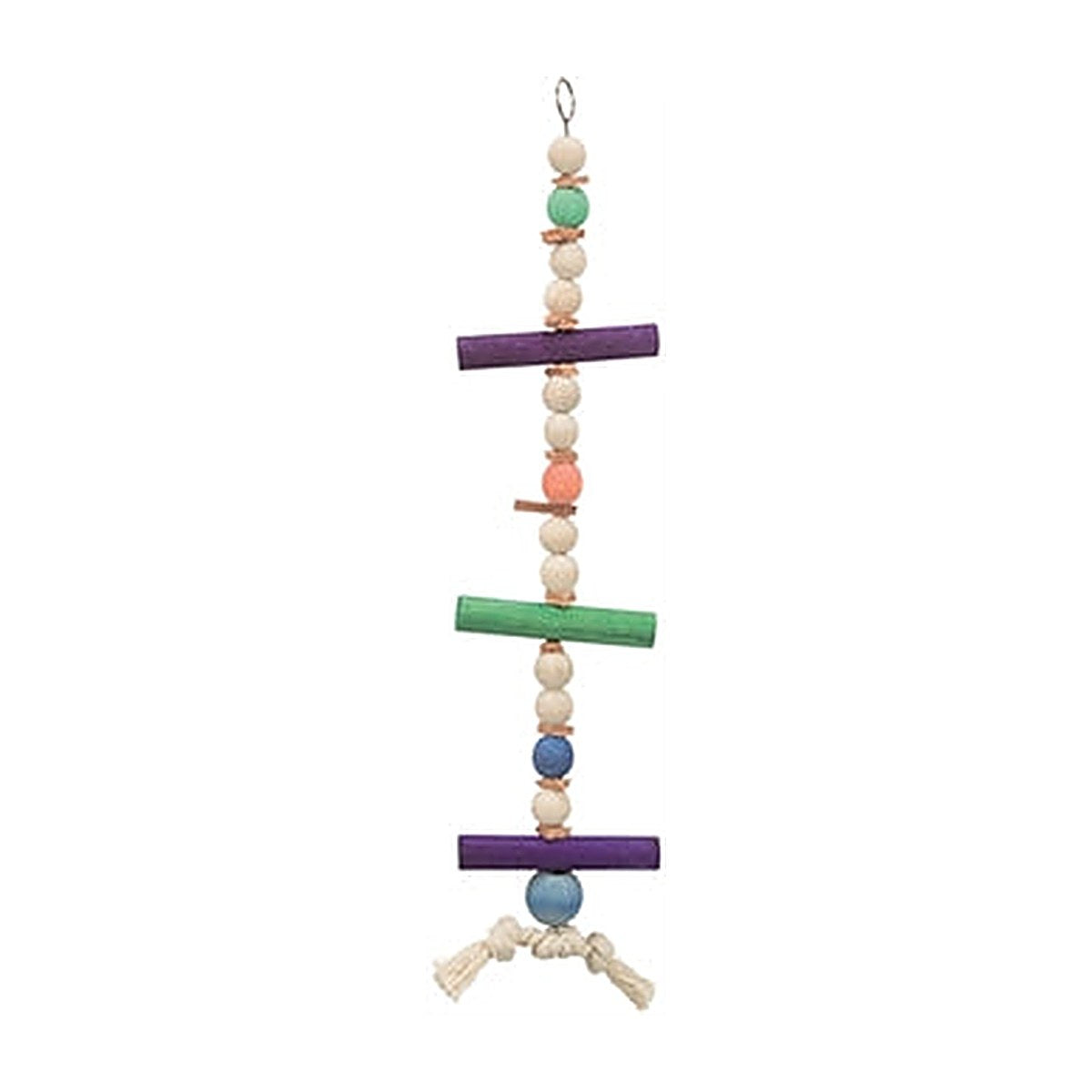 Trixie Touw/kralen+hout/leer 28 cm 3 stuks