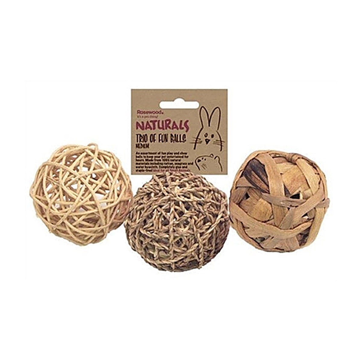 Rosewood Trio Of Fun Balls M 8 cm