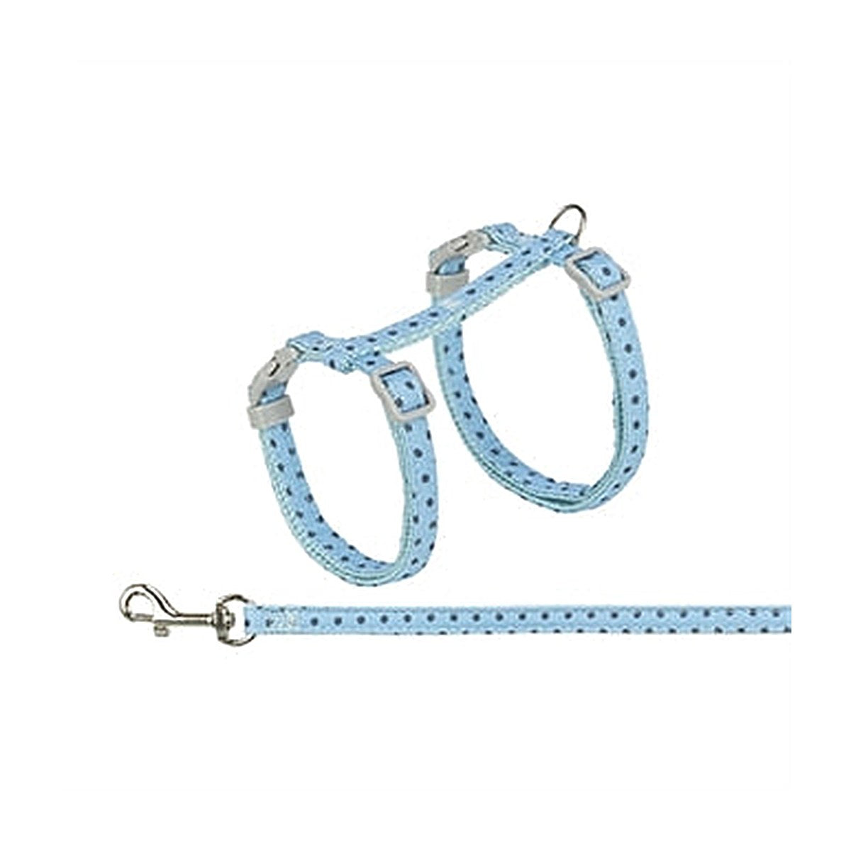 Trixie Kattuig+riem Stip Blauw 28-45x1 cm