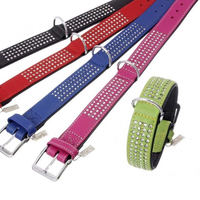Karlie VINTAGE Strass Halsband 4-laags Kiwi - 60 cm