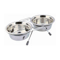 Trixie Voer/waterbak Rvs Grijs 2x900 ml