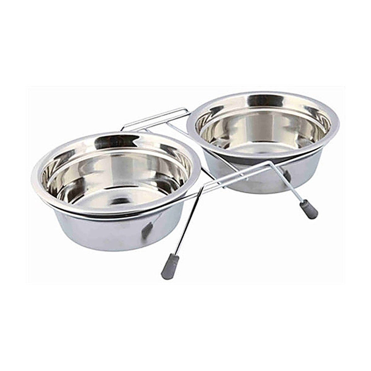 Trixie Voer/waterbak Rvs Grijs 2x900 ml