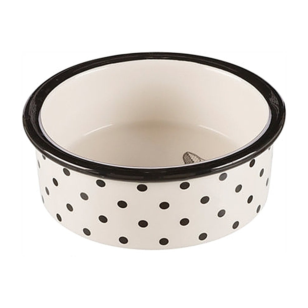 Trixie Voerbak Keram Wit/Zwart 12 cm 300 ml 4S